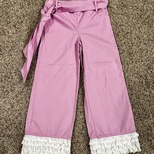NWOT Purple Big Bow Triple Eyelet Ruffle Pants - Size 7